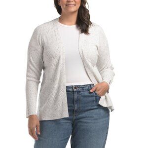 VERVE AMI Ivory Combo Plus Fleck Ribbed Cardigan